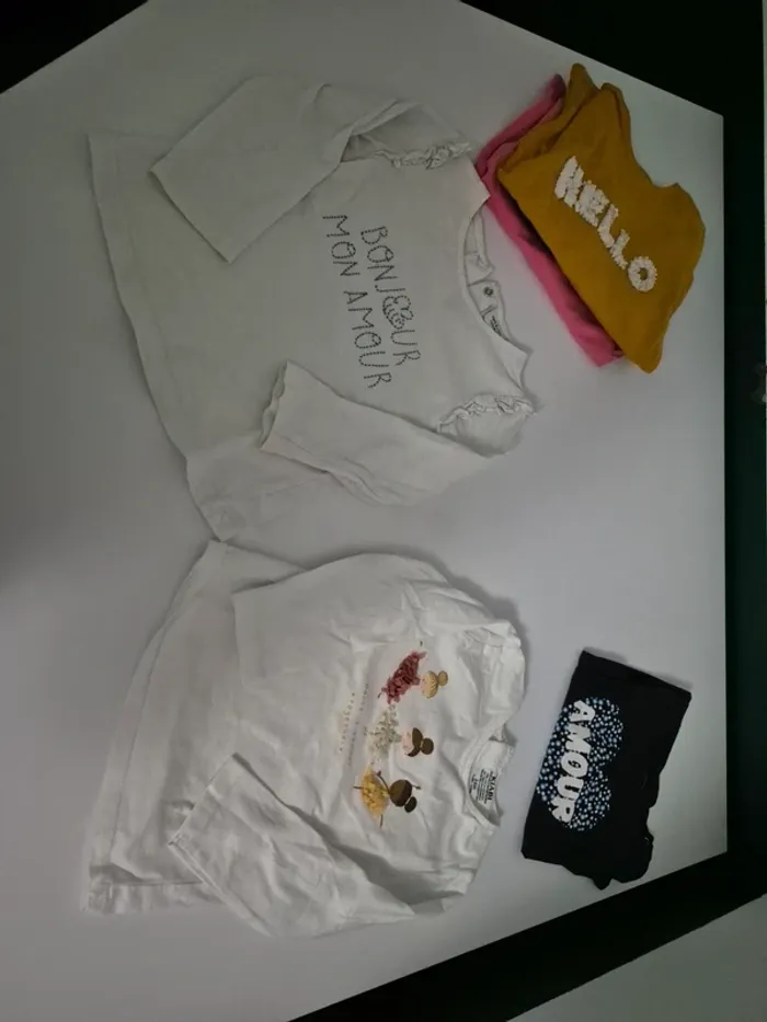 Lot de 6 t-shirts manches longues - 24 mois - photo numéro 2