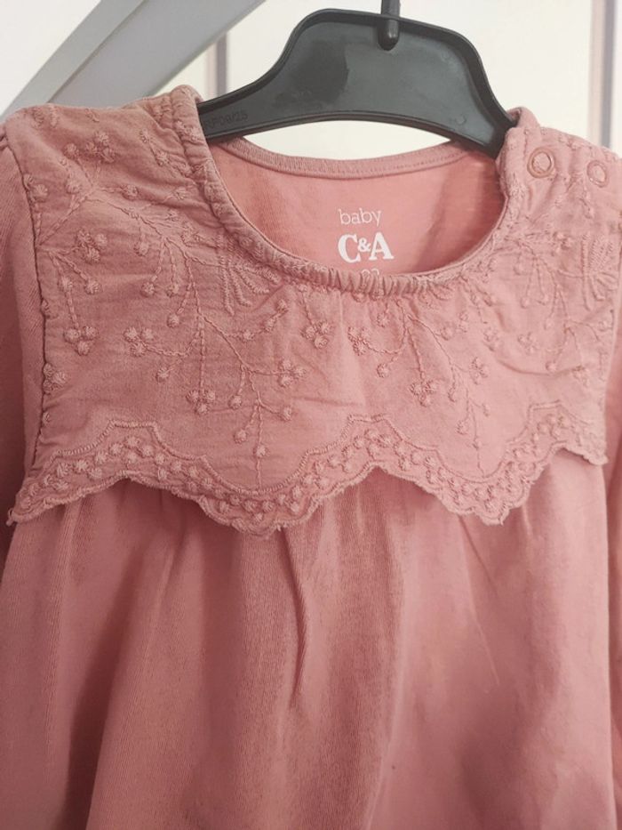 T-shirt manches longues / pull vieux rose 92 cm - photo numéro 3