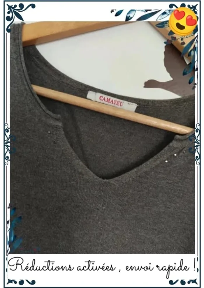 Pull marron foncé femme - photo numéro 4