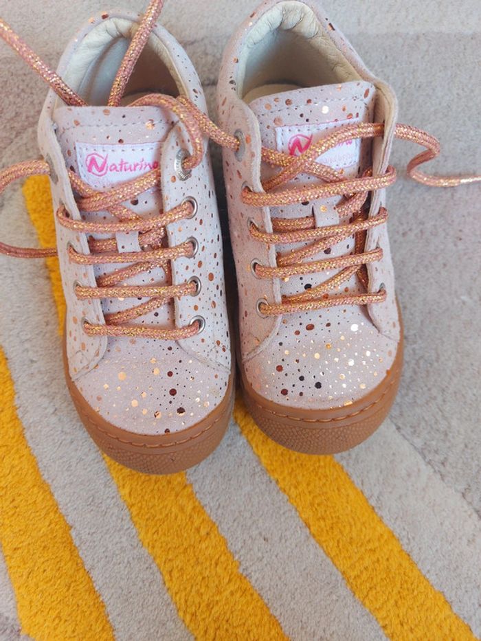 Chaussures Naturino cocoon rose pois dorés 24 - photo numéro 8