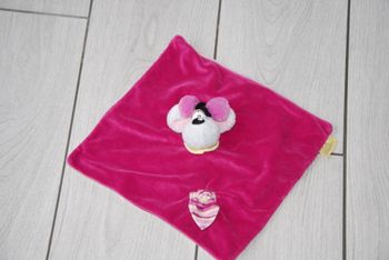 Doudou Plat Diddlina Fuchsia Mauve Jaune Rayé Diddl