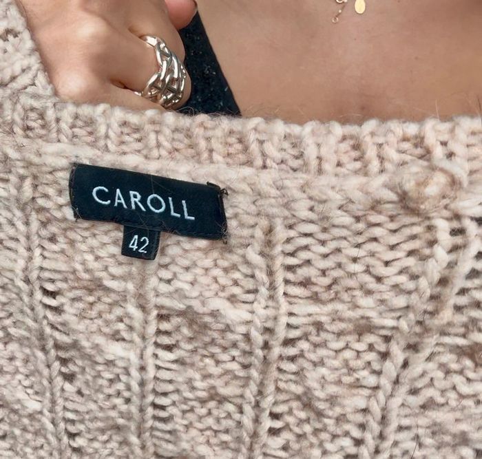Pull laine écossais beige Caroll - 42 - très bon état - photo numéro 3