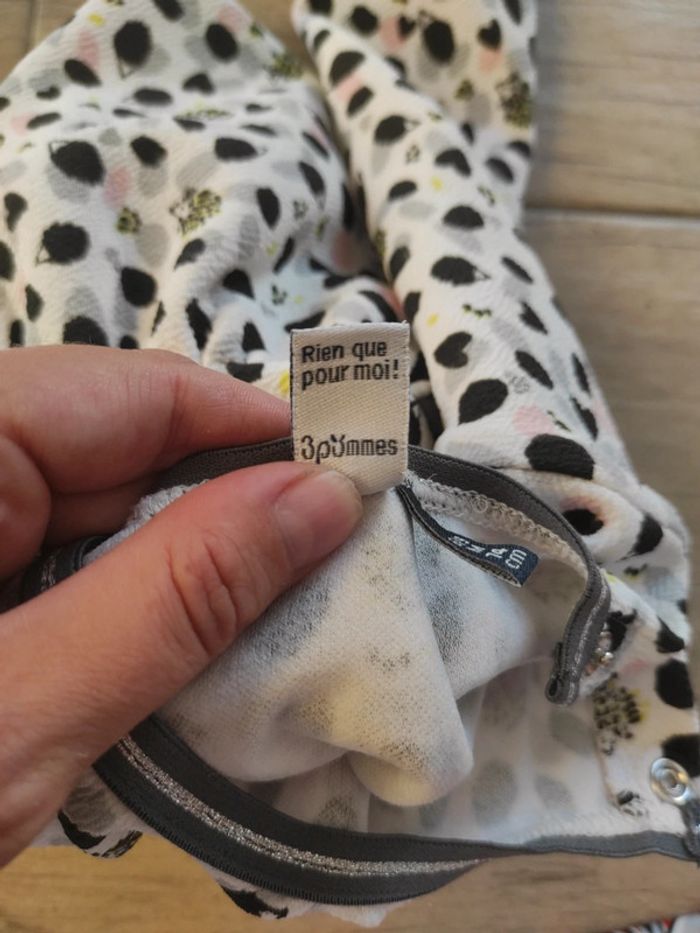 Robe noire et blanche hérisson 6/9 mois (74cm) - photo numéro 6