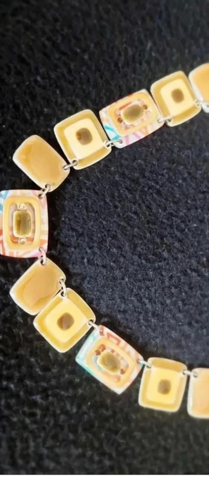 Collier fantaisie jaune / doré - photo numéro 2