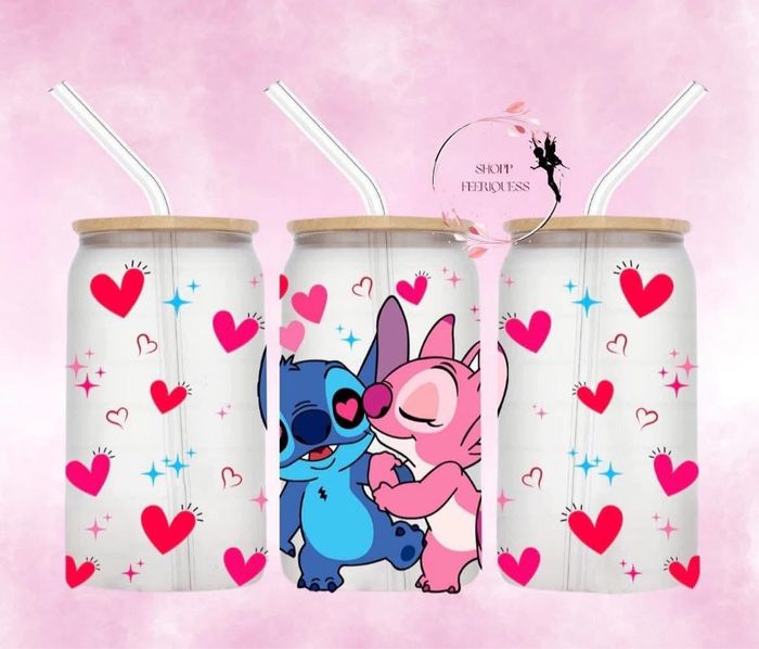 Stitch X Angel - Gobelet en verre ❤️