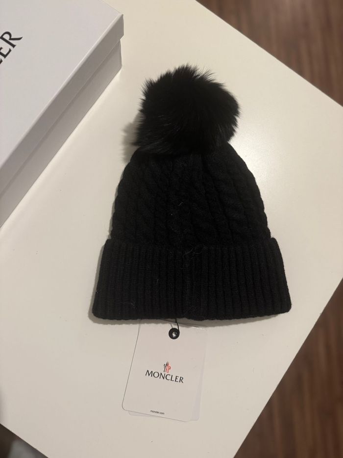 Bonnet à pompon Moncler noir - photo numéro 3