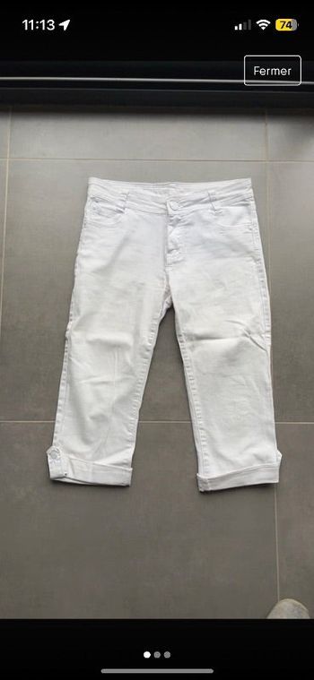 Pantacourt jeans blanc