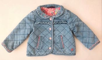 Veste en jean matelassée doublée sergent major 12 mois  comme neuve