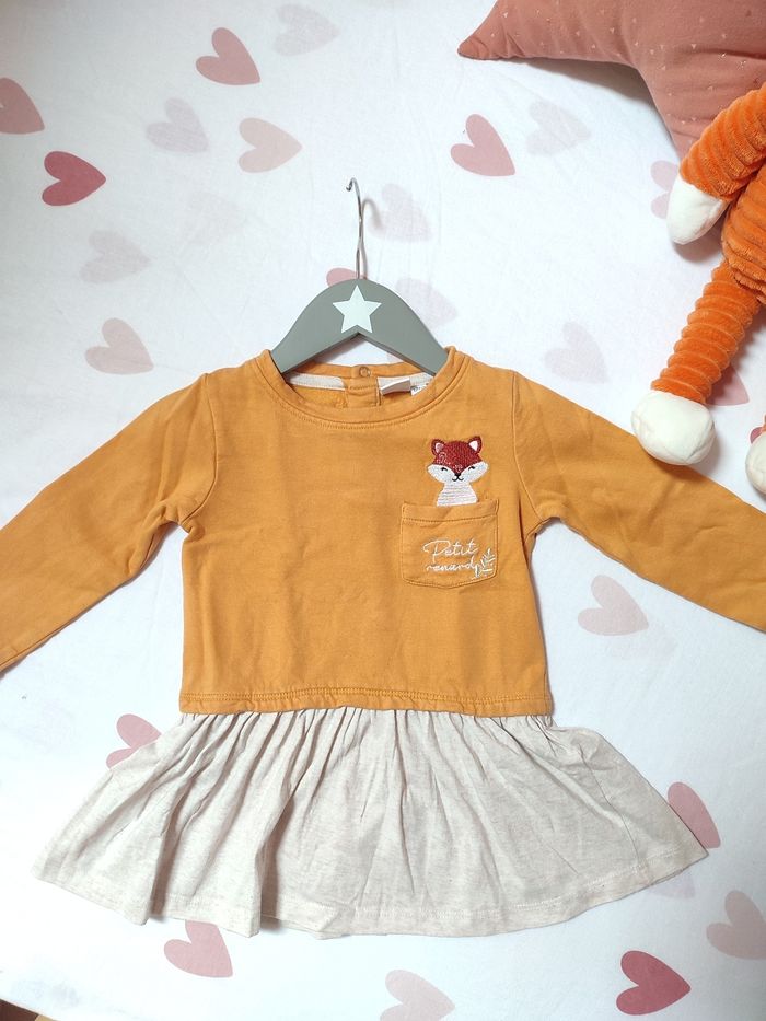 Robe molletonnée - Theme Renard - Automne - 12 mois - Très bon état - P'tit bisou - photo numéro 4