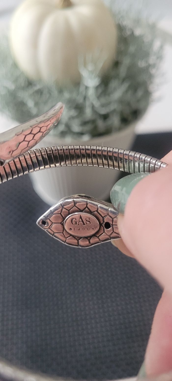 Bracelet gas bijoux serpent argenté excellent état - photo numéro 6