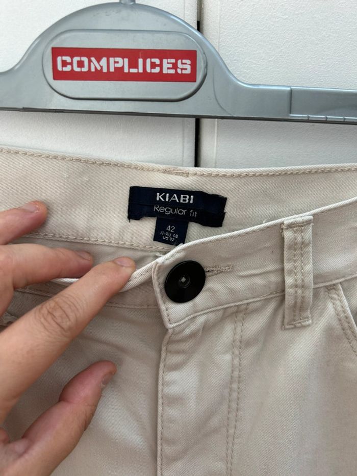 Pantalon beige chino taille 42 en coton kiabi - photo numéro 2