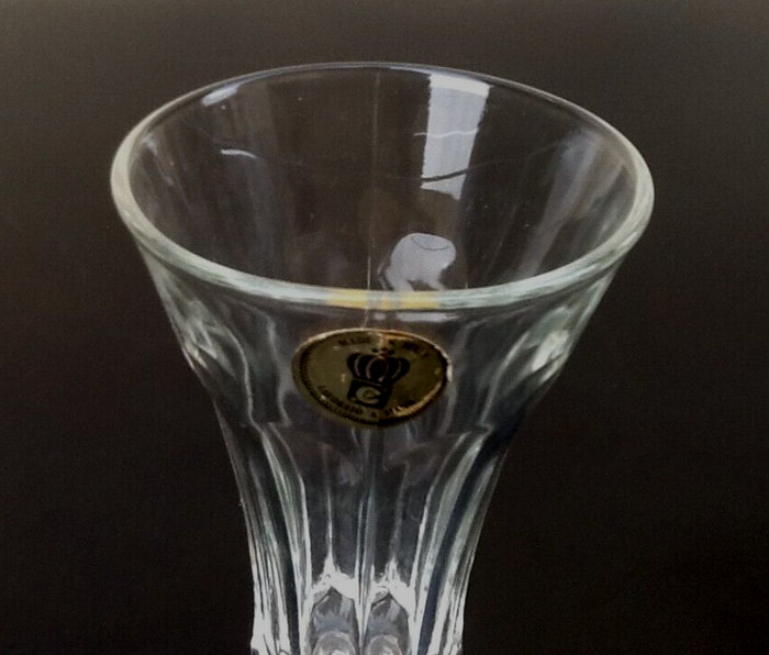 Années 1970 4 Flûtes à Champagne Tige courte Verre transparent à facettes - photo numéro 3