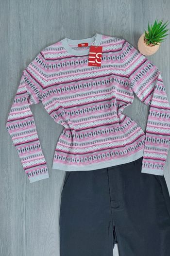 💎 Pull d'hiver graphique • 40/L Esprit • Neuf avec étiquette 💎