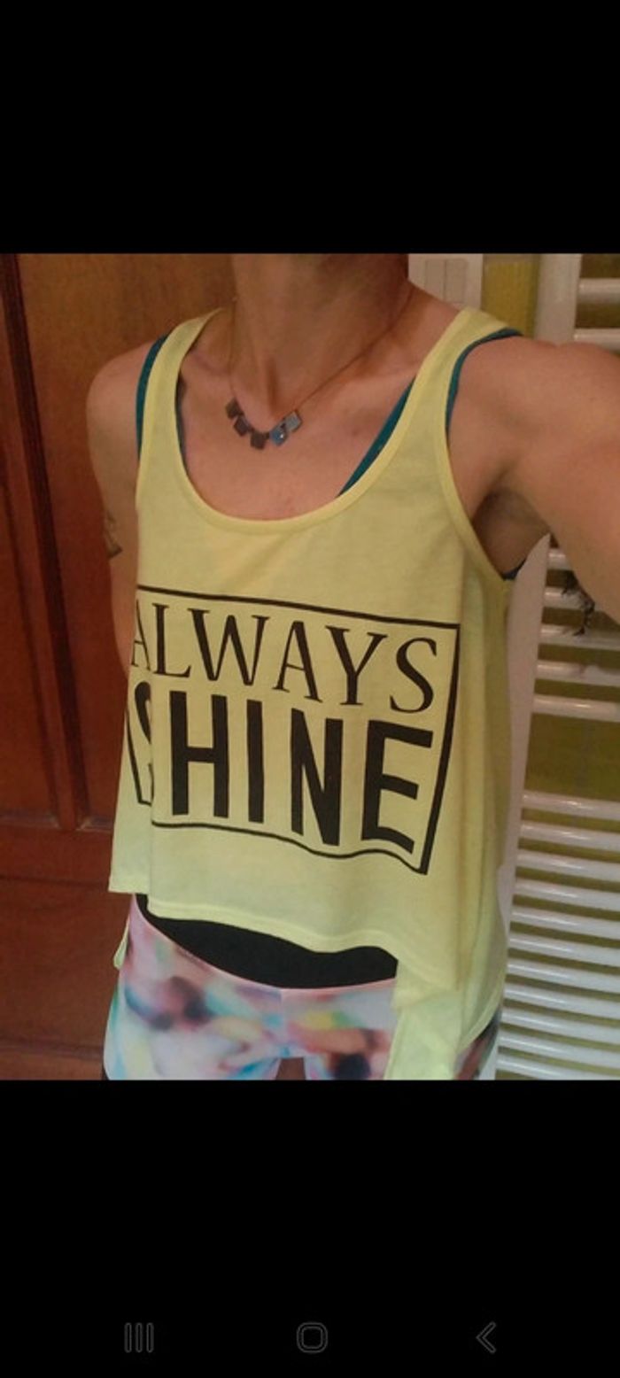 Débardeur femme jaune fluo Mim