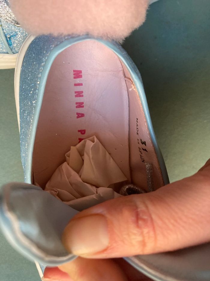 Baskets Minna Parikka Tail Glitter - Bleu Ciel Pailleté - Taille 31 - photo numéro 2