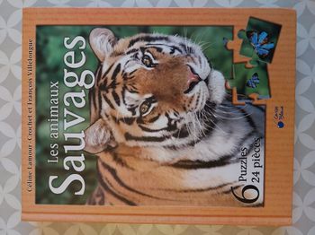 Livre puzzle enfant – Les animaux sauvages – 6 Puzzles 24 pièces