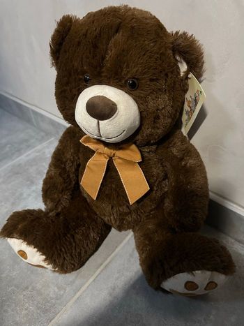 KIDWAY - Ours peluche marron 40cm neuf