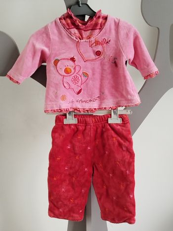 Ensemble rouge et rose Absorba taille 3 mois