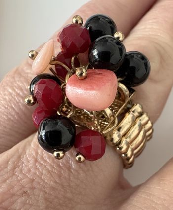 Bague fantaisie doré élastique