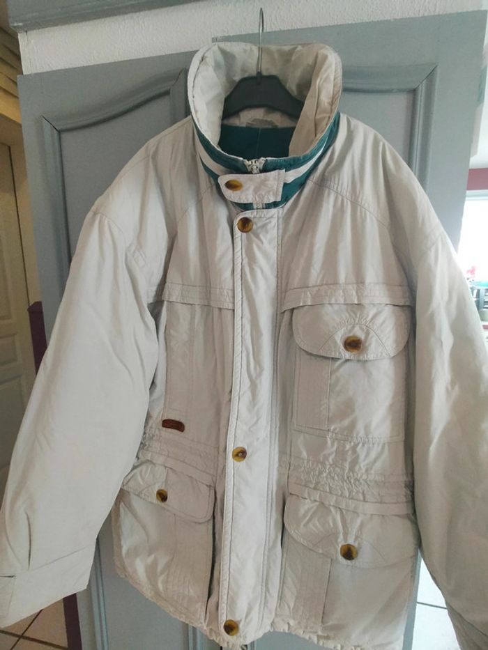Veste blouson homme T 46 beige et vert - photo numéro 3