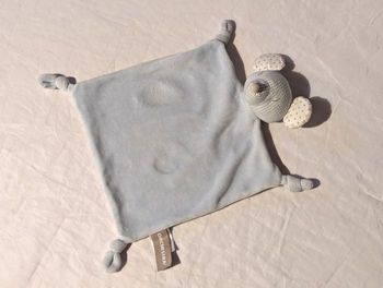 Petite Souris Bleue Blanche Doudou Robe Bleue Claire Animal Faune Peluche Petits Enfants Bébés
