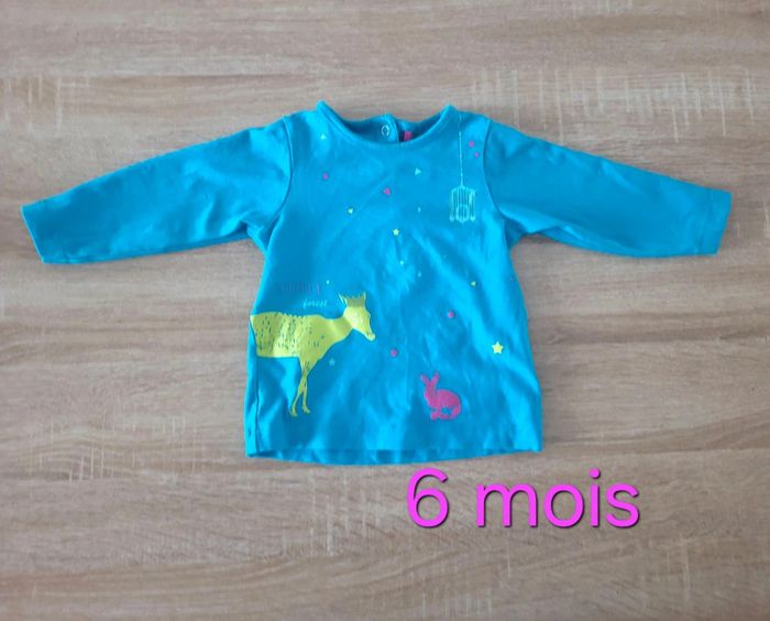 T-shirt ML bleu 6 mois