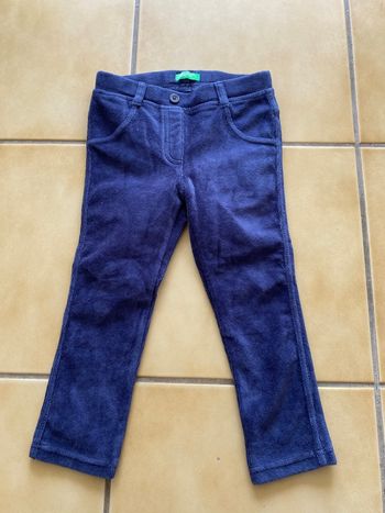 Legging en velours bleu marine Benetton