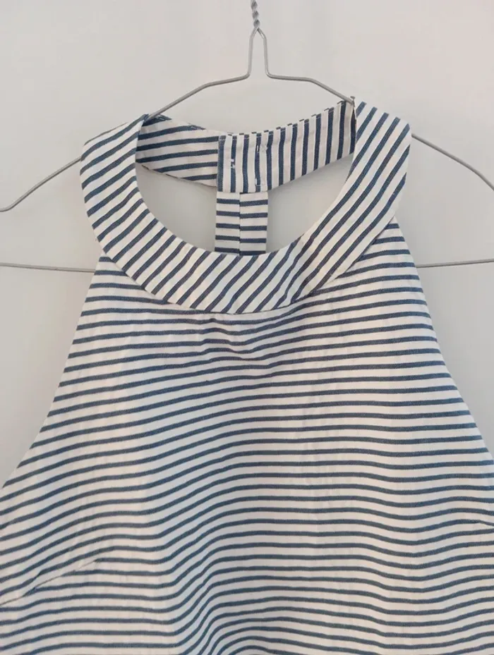 Robe en coton légère à fines rayures bleues taille XS - photo numéro 4