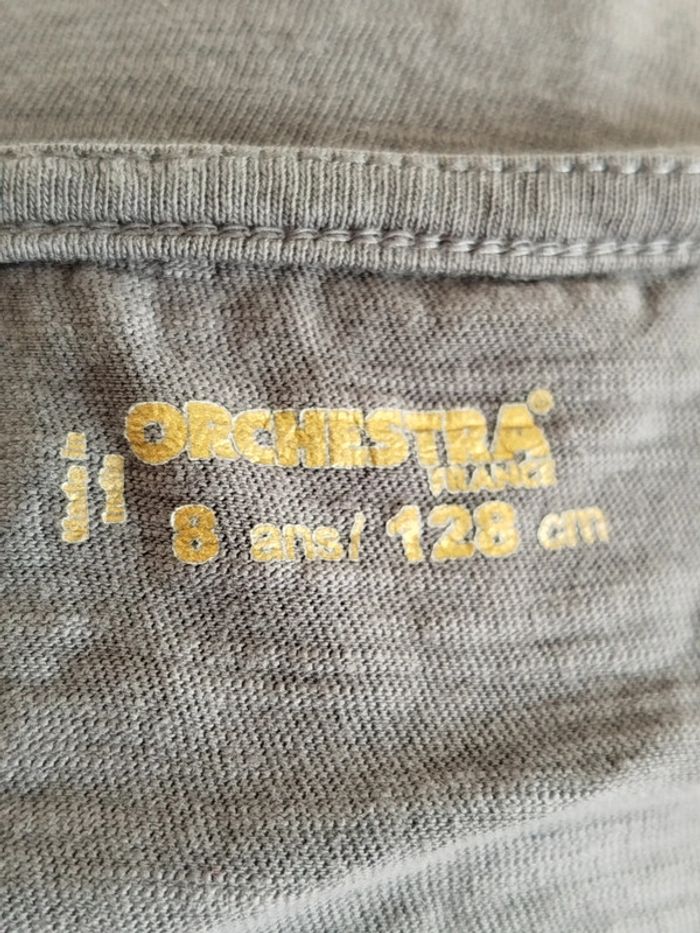 Tee-shirt manches longues gris imprimé Orchestra taille 8 ans - photo numéro 3