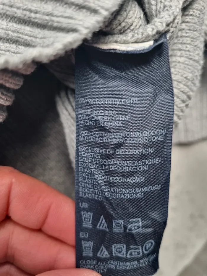 Veste zippée Tommy Hilfiger grise, L Hommes (mesures en photos) - photo numéro 9