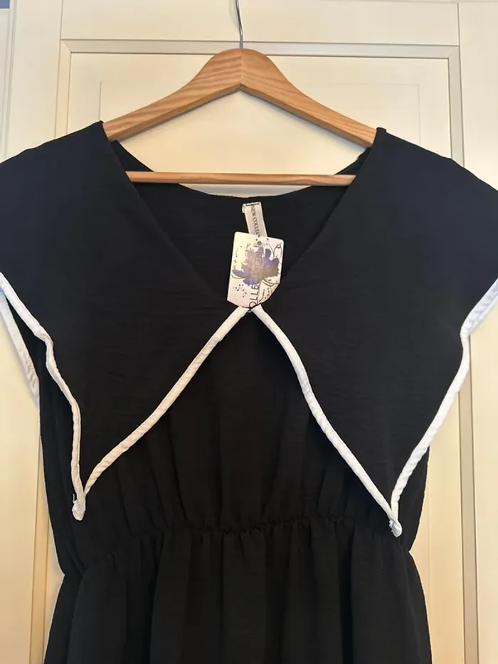 Robe mi-longue noire et blanche - photo numéro 2
