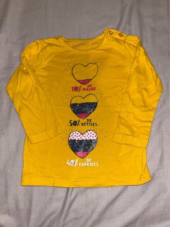 Tres jolie tee shirt à longue manche pour petite fille