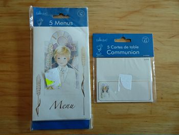5 menus et 5 portes nom pour communion neufs