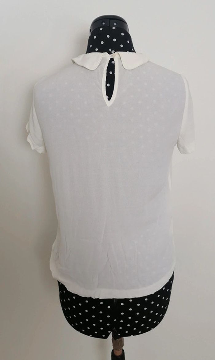Top / haut blanc col claudine Taille XS Comptoir des cotonniers - photo numéro 5