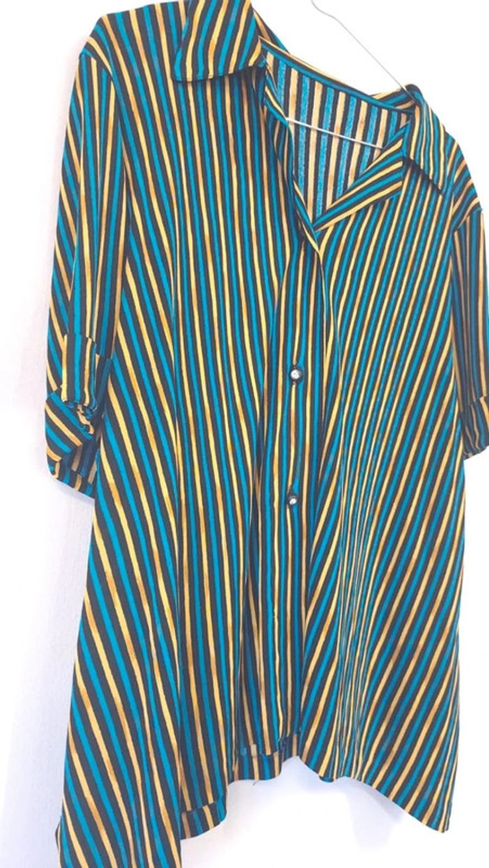 Jolie chemise fluide à rayures bicolore - photo numéro 4