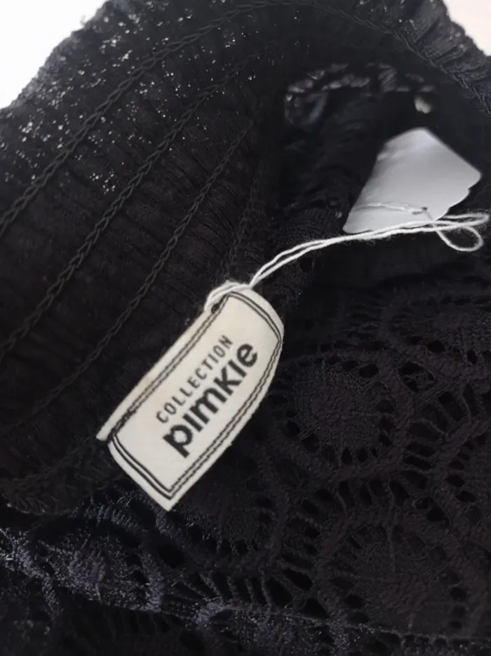 Magnifique haut d'été broderie dentelle transparent noir Pimkie - photo numéro 4