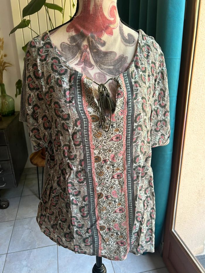 Tunique grise et rose taille M promod