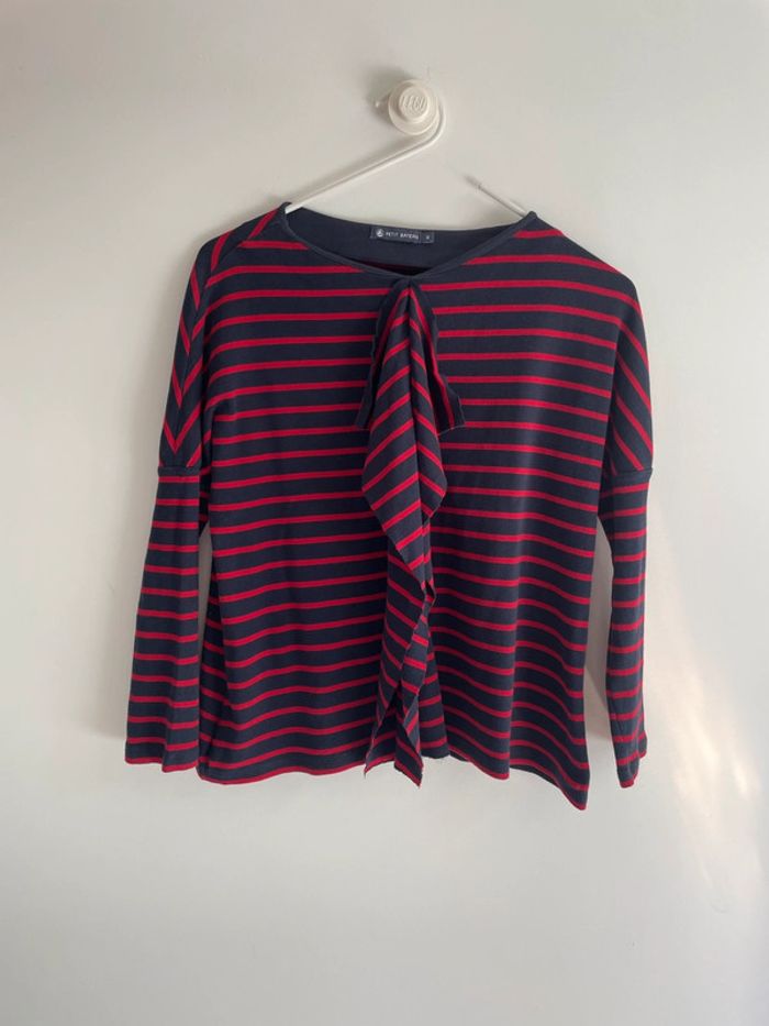 Pull rayé Petit Bateau à volant