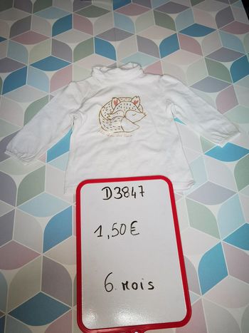 D3847 - sous pull fille 6 mois