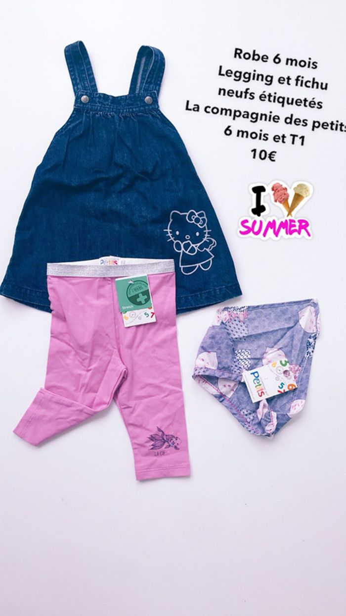 Legging et fichu neufs étiquetés robe jeans