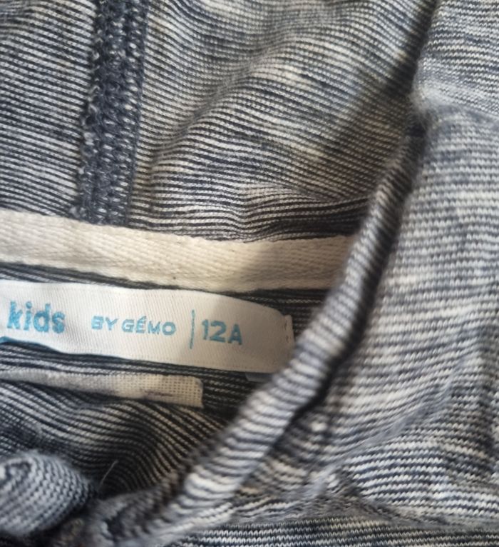 t-shirt manche longue garçon avec capuche gemo taille 12ans - photo numéro 2