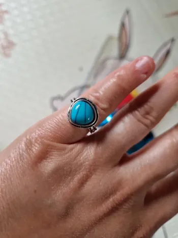 Superbe bague fausse pierre bleu turquoise