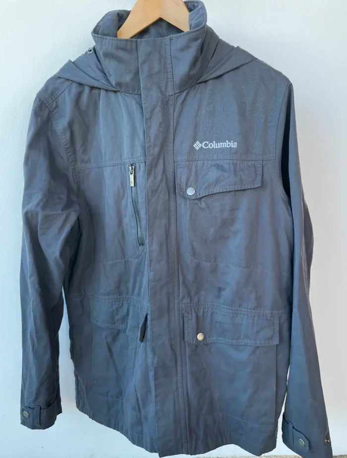 Columbia Coupe-Vent Gris à Capuche Homme M – Veste Windbreaker Zip