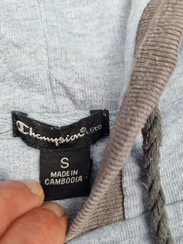 Gilet zippé à capuche Champion bleu ciel – Taille S/36 Femme - photo numéro 6
