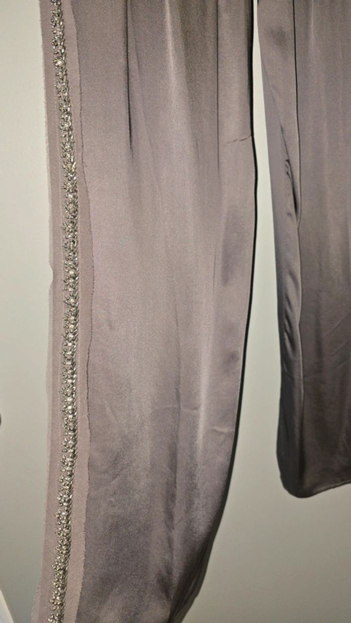 Pantalon effet satiné perles Zara - photo numéro 8