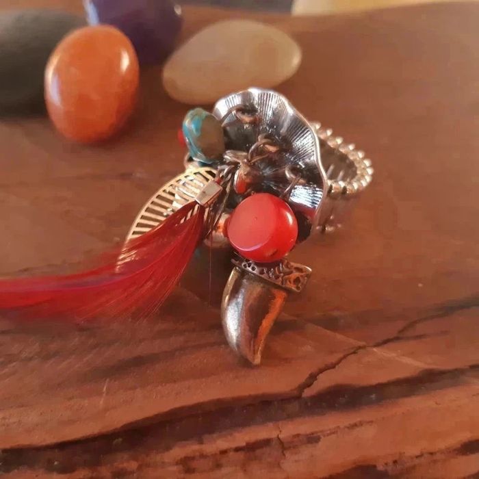 Bague fantaisie originale ethnique breloque - photo numéro 2