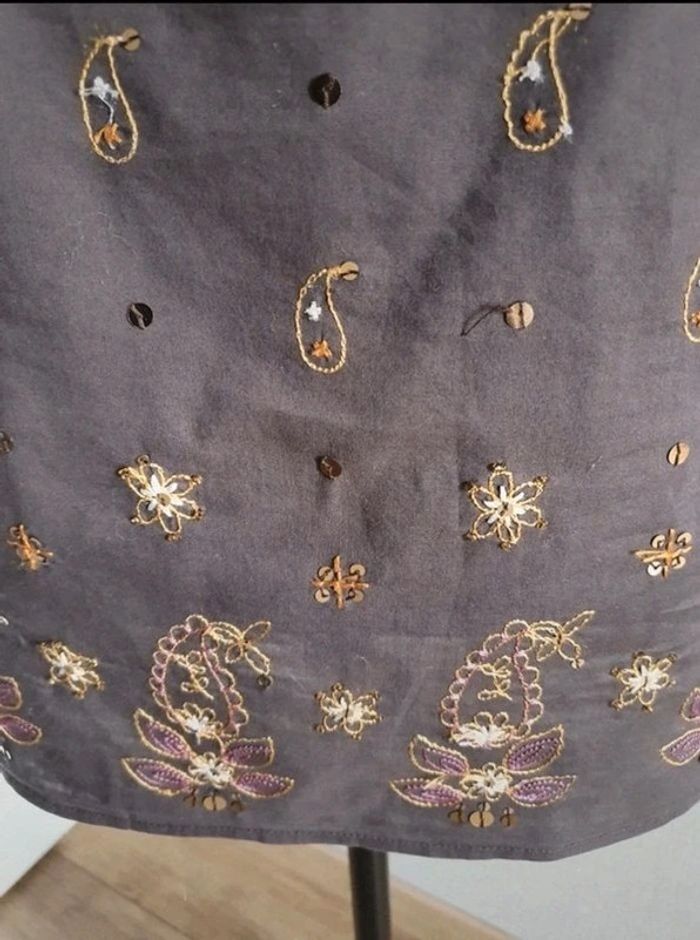 Blouse manches courtes marron à motifs Esprit taille 38 - photo numéro 7