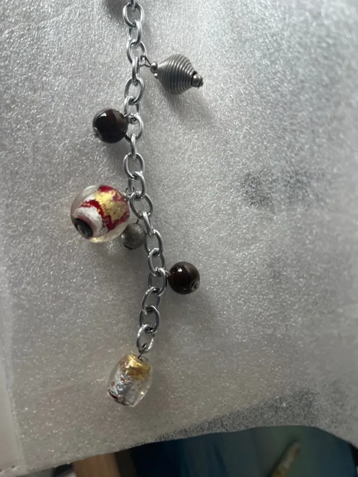 Bracelet à breloques perles Murano - photo numéro 4