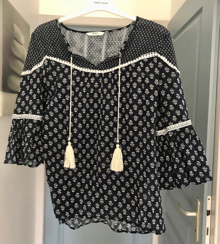 Blouse bleu marine à motifs Only taille XS