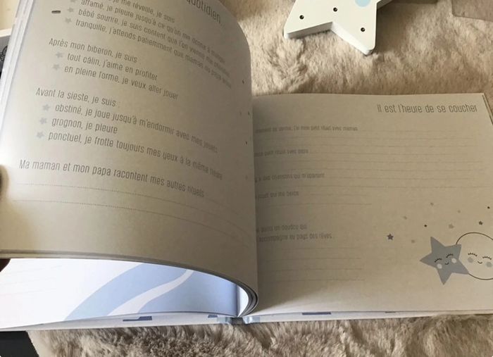 Magnifique coffret livre de naissance et veilleuse étoile en bois (0124) - photo numéro 11